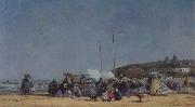 The Beach at Trouville Eugene Boudin